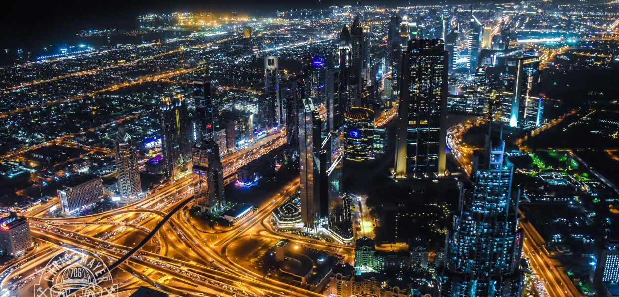 Ausblick vom Burj Khalifa bei Nacht