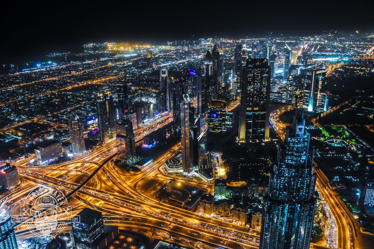 Ausblick vom Burj Khalifa bei Nacht
