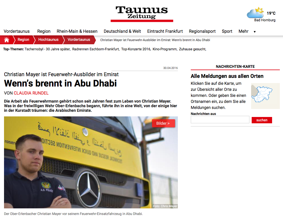 Feuerwehrmann Christian Mayer