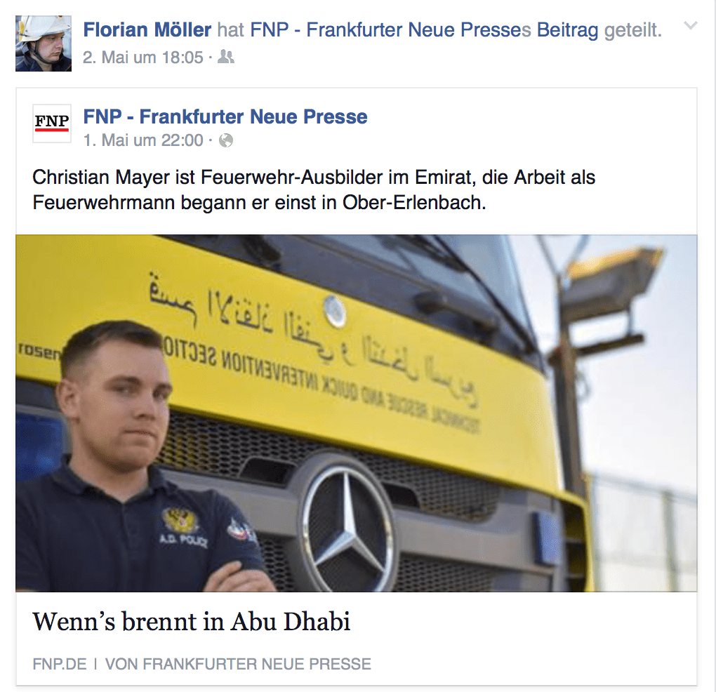 Feuerwehrmann Christian Mayer