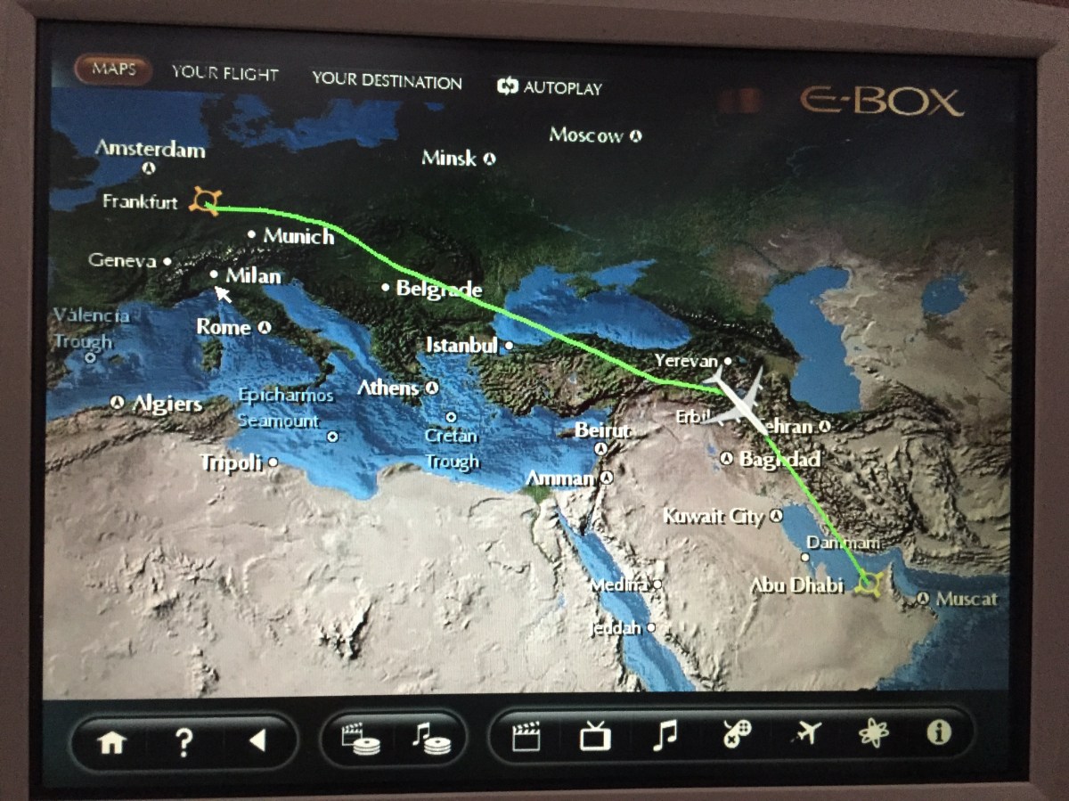 FRA - AUH Flugroute Etihad